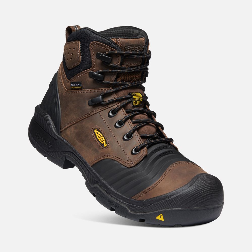 Keen Trekking Bot Erkek Kahverengi/Siyah - Portland 6\" Waterproof (Carbon-Fiber Toe) - Türkiye ODKT7